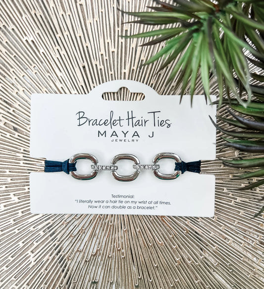 Crystal Bracelet Silver Hair Circle Link