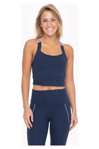 Color Block Cross Back Sports Bra