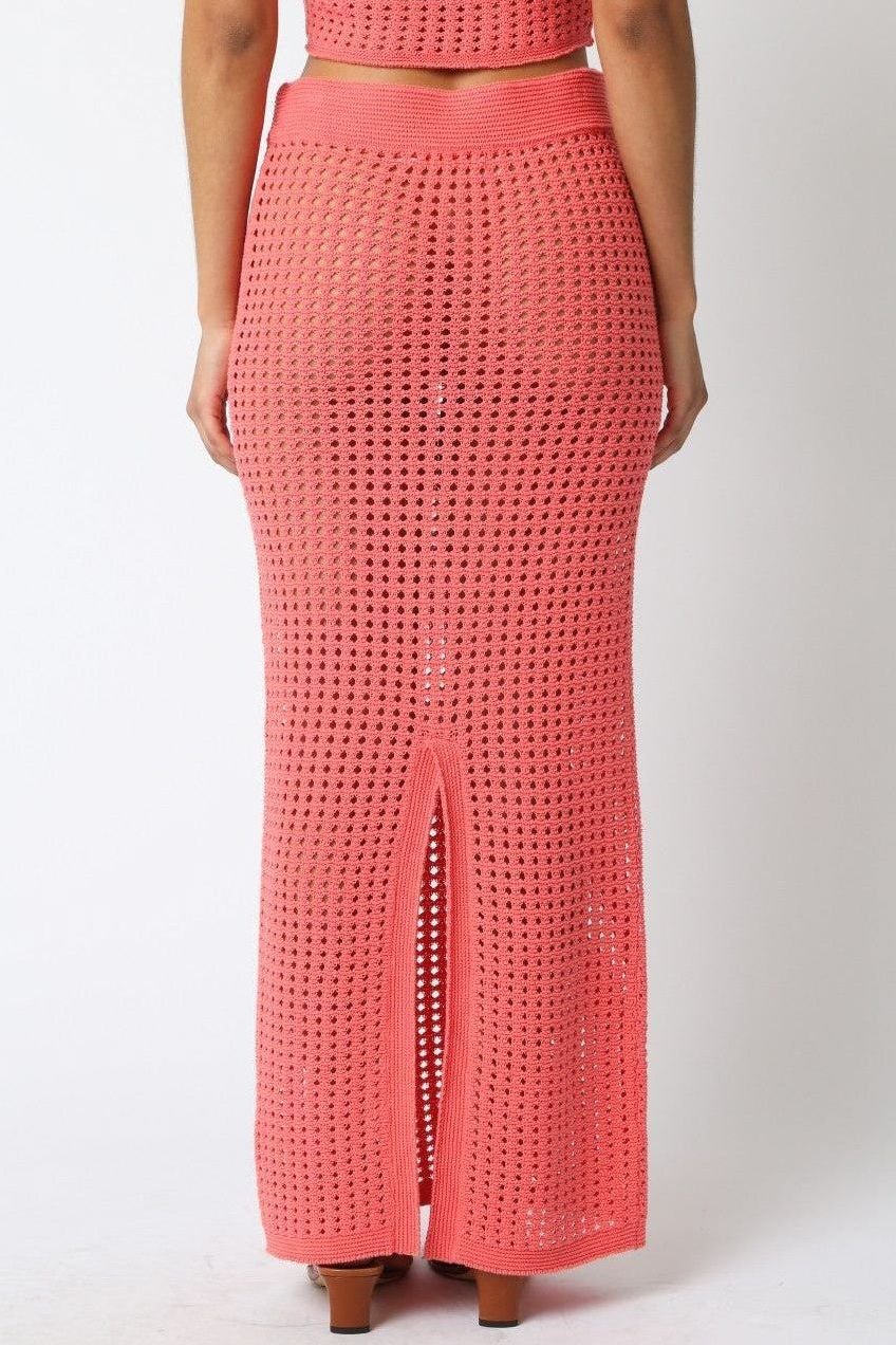 Easy Breezy Knit Skirt Coral | Swank Boutique