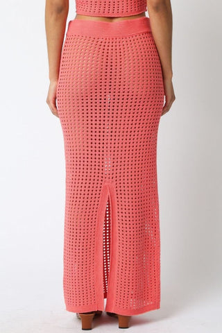 Easy Breezy Knit Skirt Coral | Swank Boutique