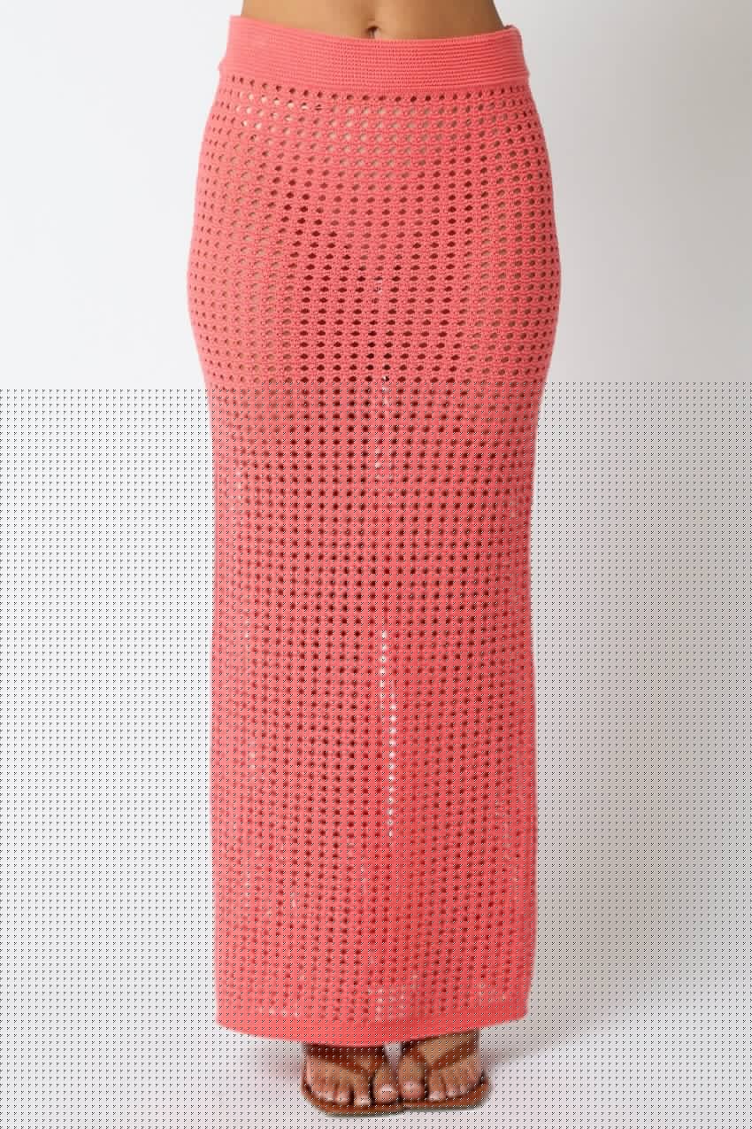 Easy Breezy Knit Skirt Coral | Swank Boutique