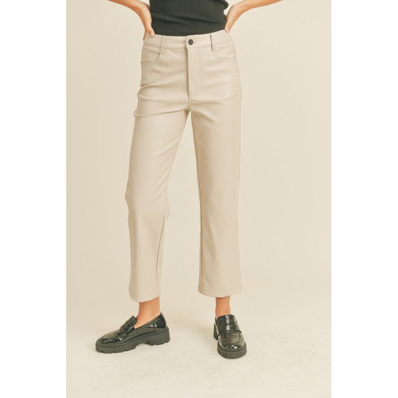 Devon Leather Straght Pants | Swank Boutique