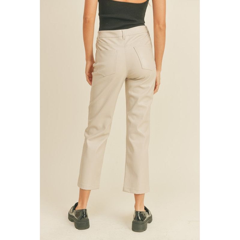 Devon Leather Straght Pants | Swank Boutique