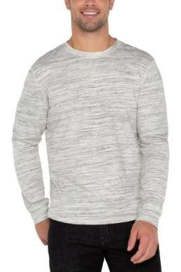 Longsleeve Crew Neck - Grey/White Multi | Swank Boutique