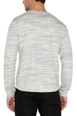 Longsleeve Crew Neck - Grey/White Multi | Swank Boutique