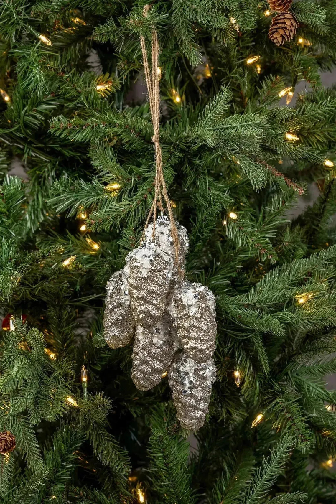 Glittered White Pinecones | Swank Boutique