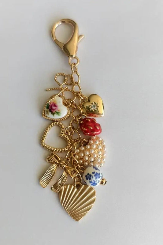 Puffed Pearl Heart Bag Charm (Copy) | Swank Boutique