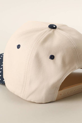 SMALL POLKA DOT Brim Two-Tone Trucker Hat | Swank Boutique