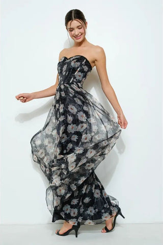 Catalina Strapless Maxi Dress | Swank Boutique