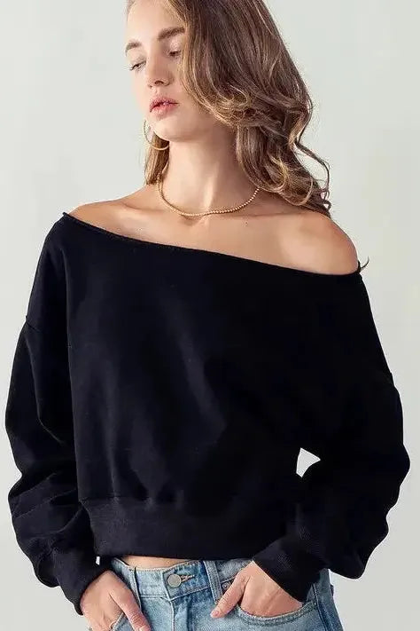 Daisy Sweatshirt - Black | Swank Boutique