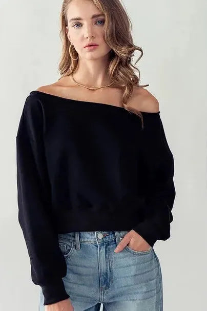 Daisy Sweatshirt - Black | Swank Boutique