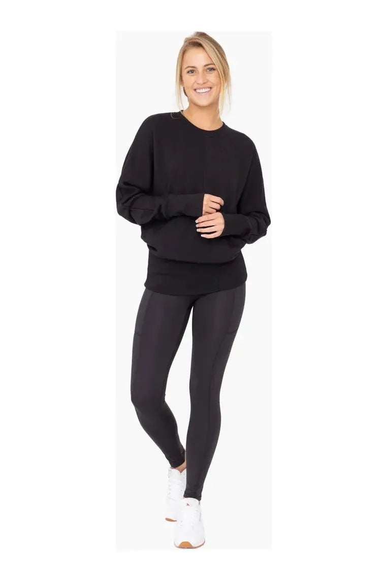 Black Brushed Sweatshirt | Swank Boutique