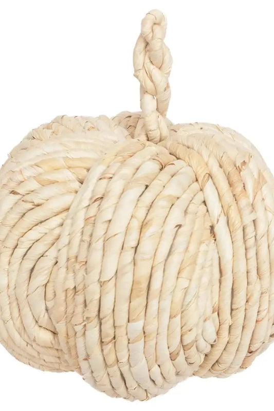 Natural Woven Round Pumpkin 8.75" | Swank Boutique