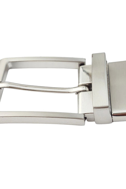 Men's Comfortable Classic Reversible Belt - Brushed Silver Buckle | Swank Boutique