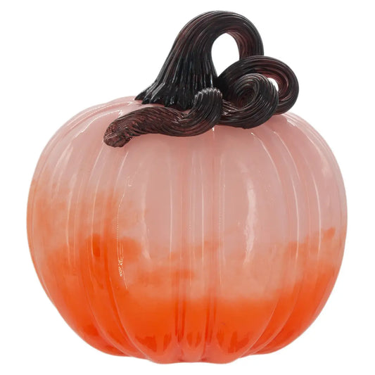 Ombre Pink & Orange Glass Pumpkin 6" | Swank Boutique