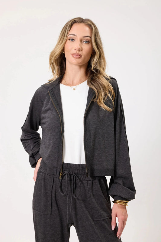 Elly Charcoal Jacket | Swank Boutique