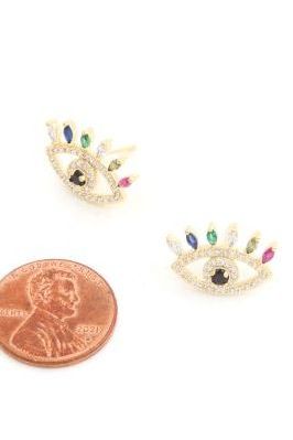 Evil Eye Gold Earrings | Swank Boutique