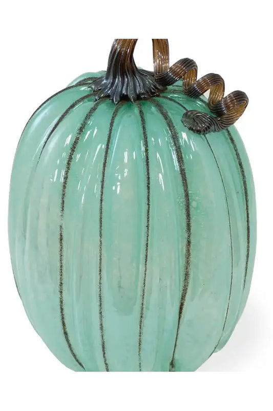 Blue Autumn Glass Pumpkin 7.5" | Swank Boutique