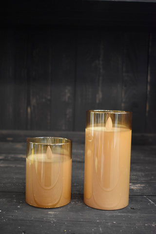 Amber Glass Cylinder Candle