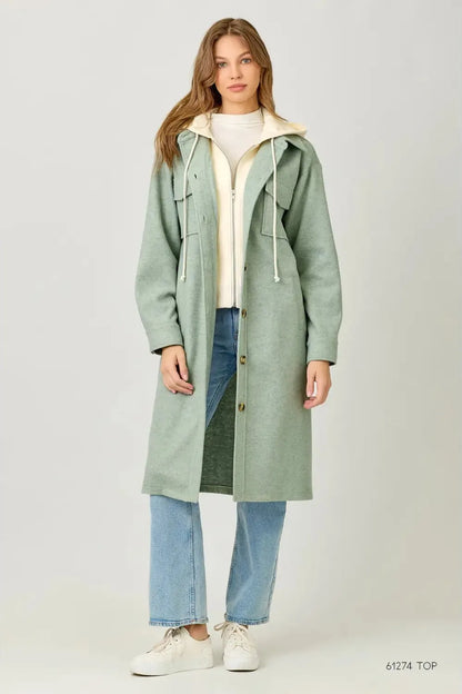 Twofer Hoodie Jacket - Black (Copy) | Swank Boutique