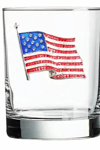 American Flag Jeweled Glass | Swank Boutique