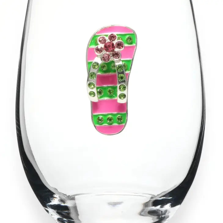 Pink and Green Flip Flop | Swank Boutique