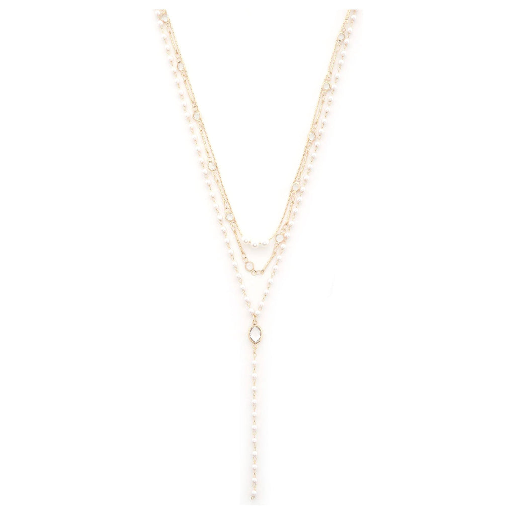Copy of Dainty Eye Bead Oval Link Layered Necklace | Swank Boutique