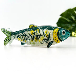 Blue Sardine Hair Claw Clip with Seaweed Detail (Copy) | Swank Boutique