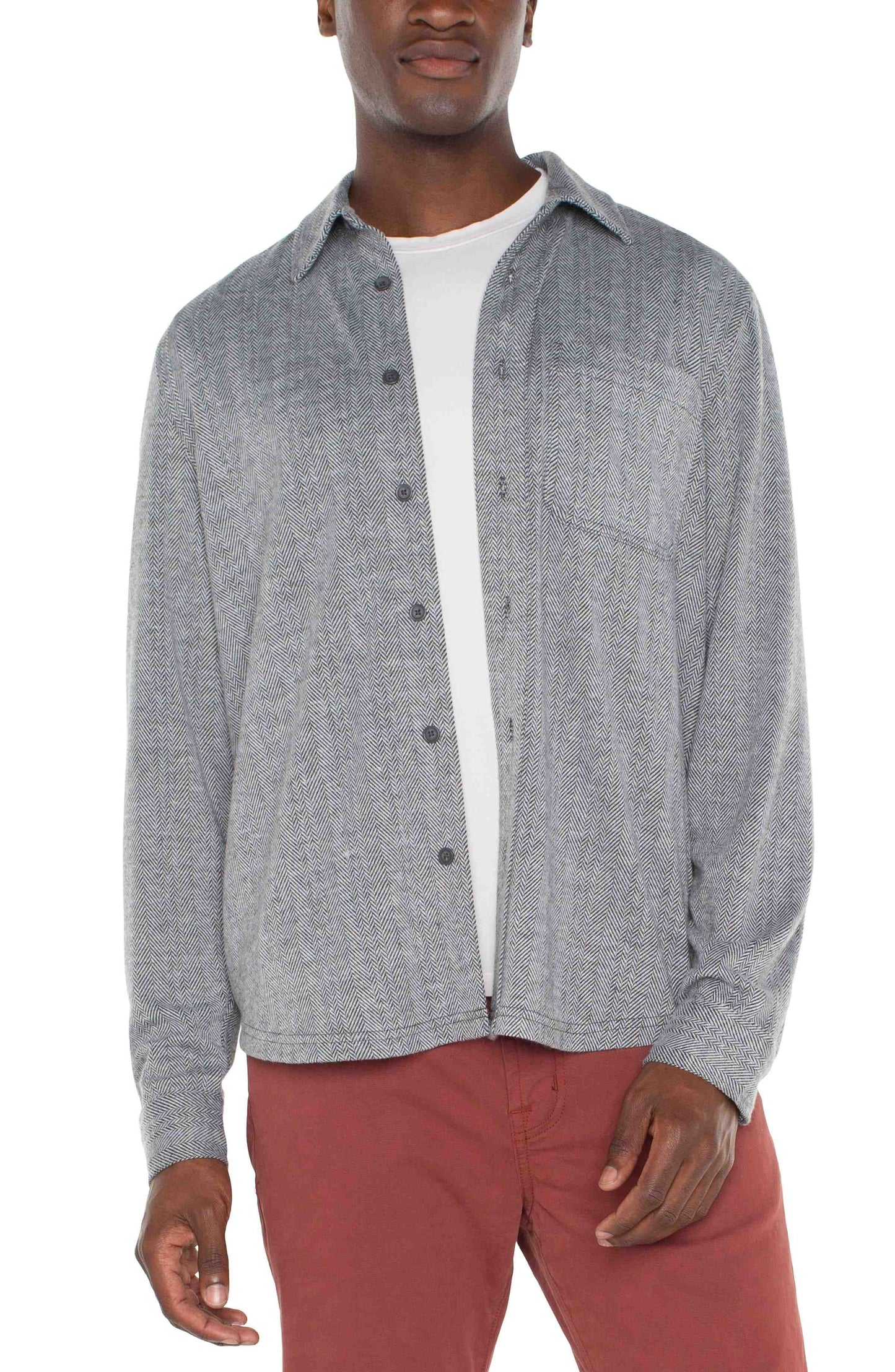 Grey Herringbone Shirt