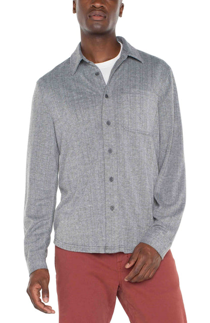 Grey Herringbone Shirt