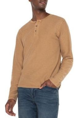 Tobacco Longsleeve Henley Shirt | Swank Boutique