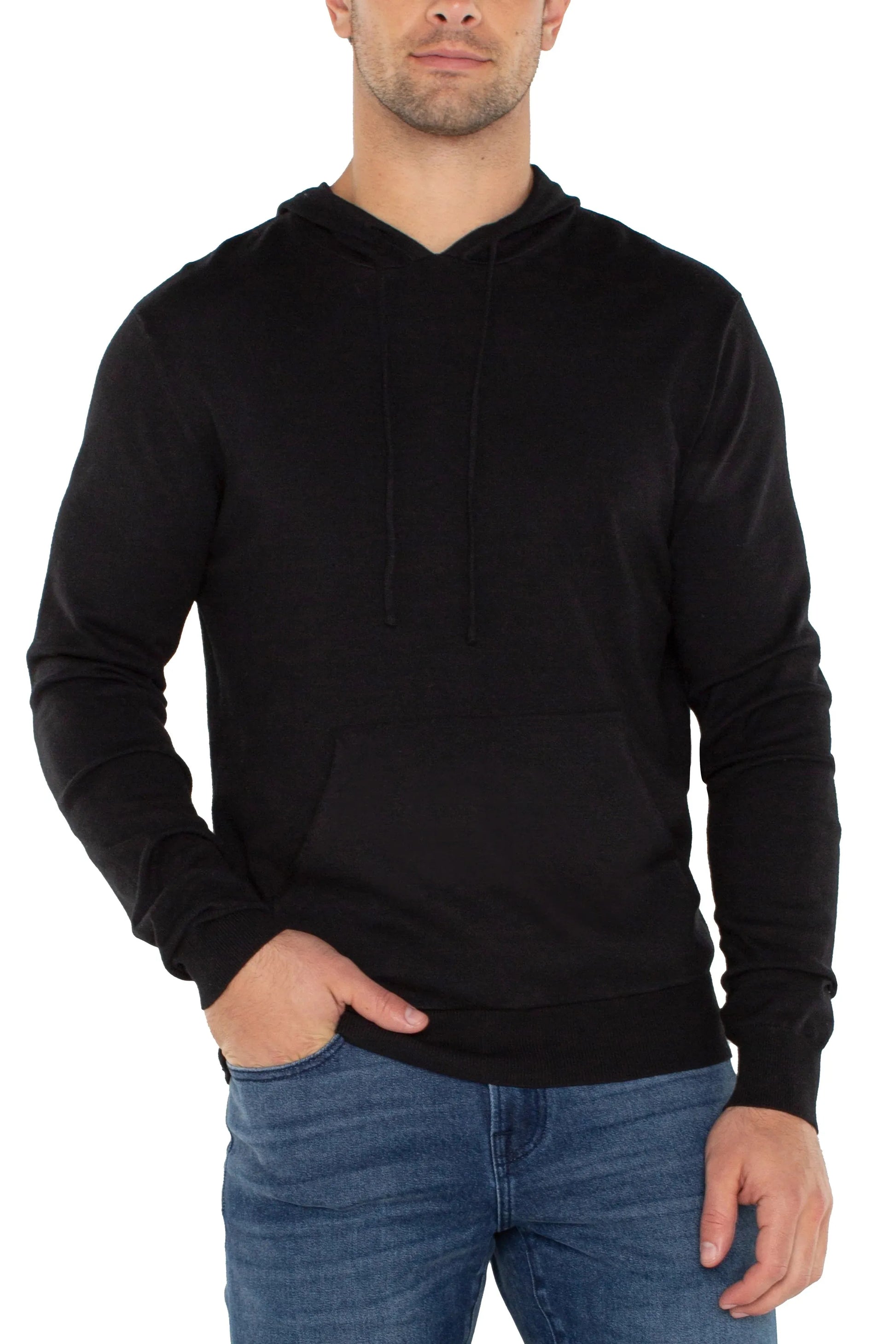 Men's Black Hooded Sweater | Swank Boutique