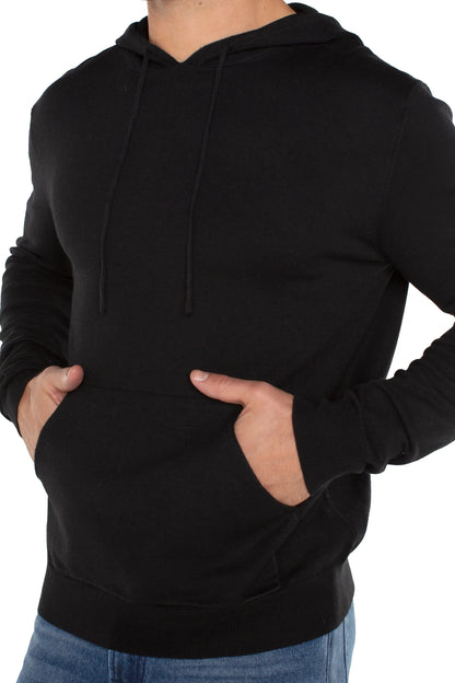 Men's Black Hooded Sweater | Swank Boutique