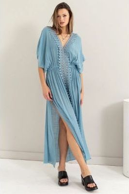 Iceburg Blue Midi Coverup Dress | Swank Boutique