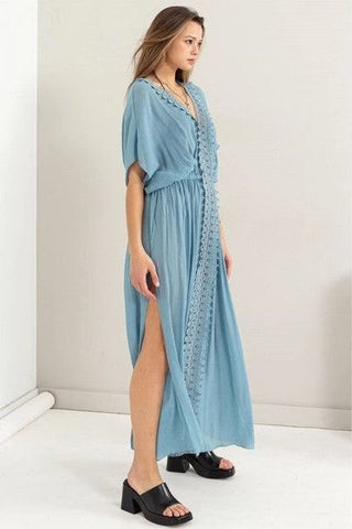 Iceburg Blue Midi Coverup Dress | Swank Boutique