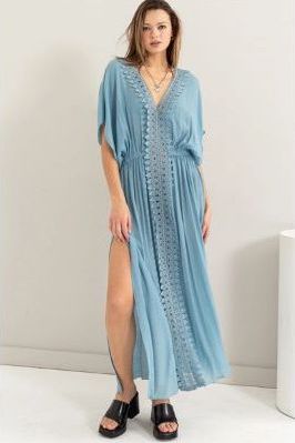 Iceburg Blue Midi Coverup Dress | Swank Boutique