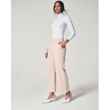 Stretched Twill Cropped Leg Pant - White | Swank Boutique