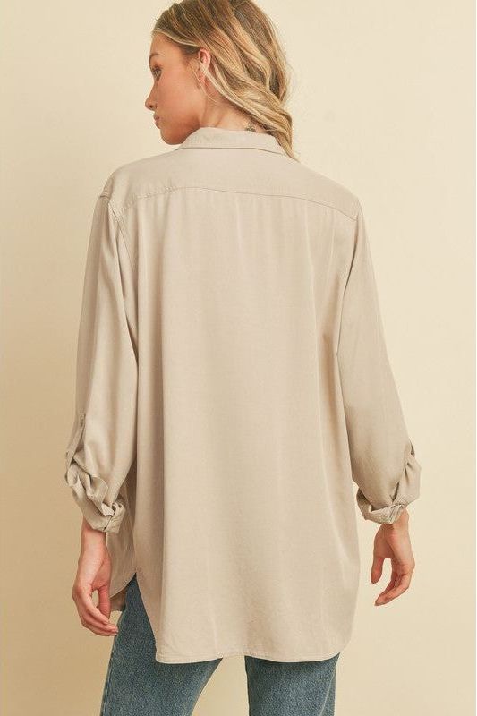 Tencel Oversized Button Down | Swank Boutique