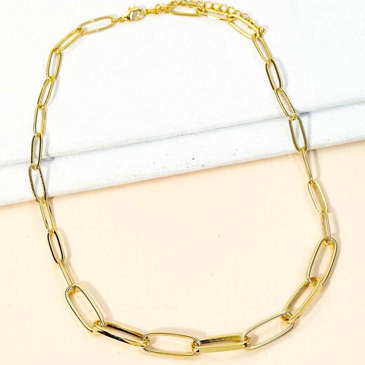 Oval Chain Link Necklace | Swank Boutique