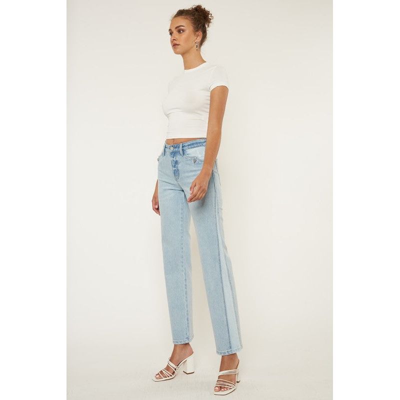 High Rise Contract Accent Straight Leg Jean | Swank Boutique