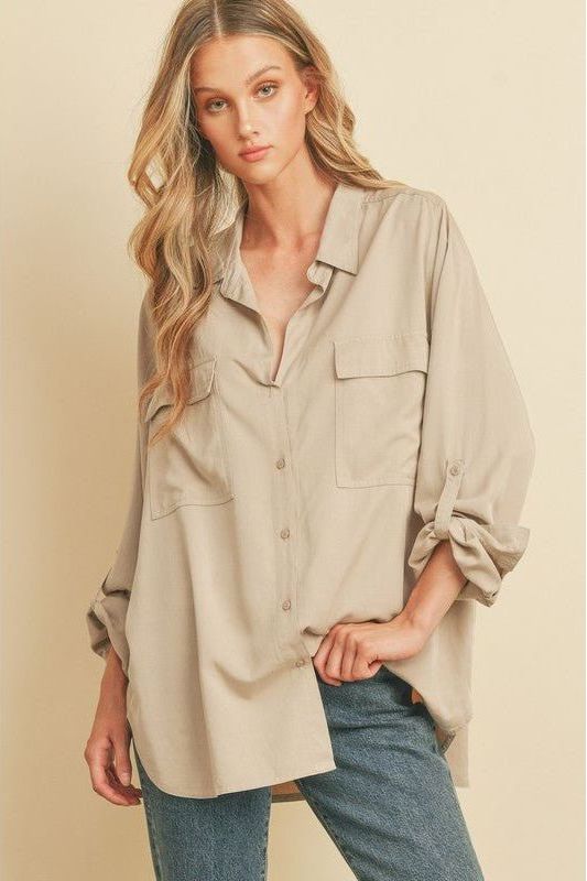 Tencel Oversized Button Down | Swank Boutique