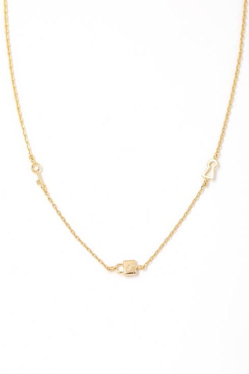 Dainty Mini Lock Charm Necklace | Swank Boutique