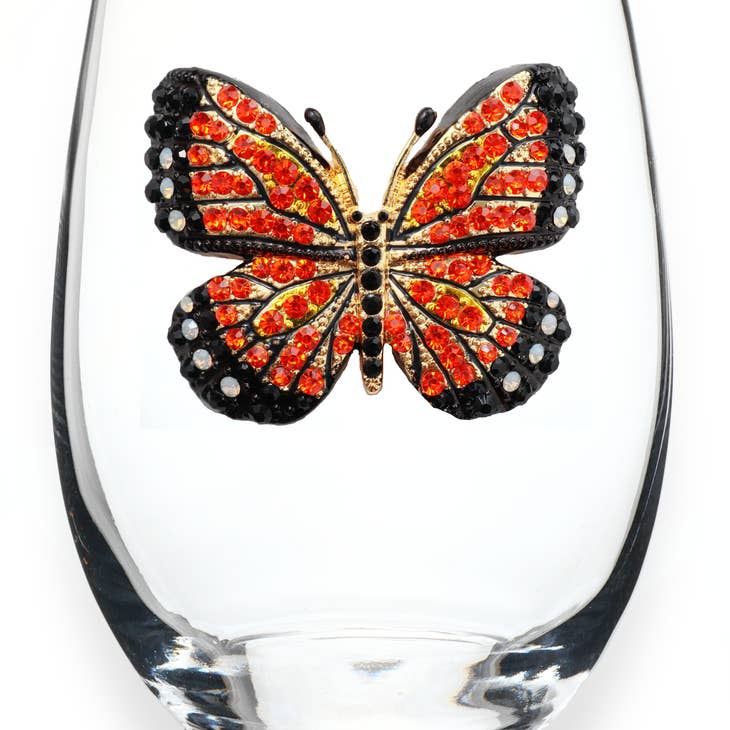 Monarch Butterfly Wine Glass | Swank Boutique