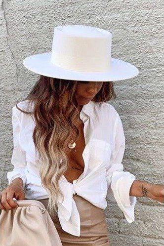 Vida Ivory Felt Gambler Hat | Swank Boutique