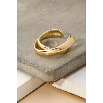 Metallic Double Loop Ring | Swank Boutique