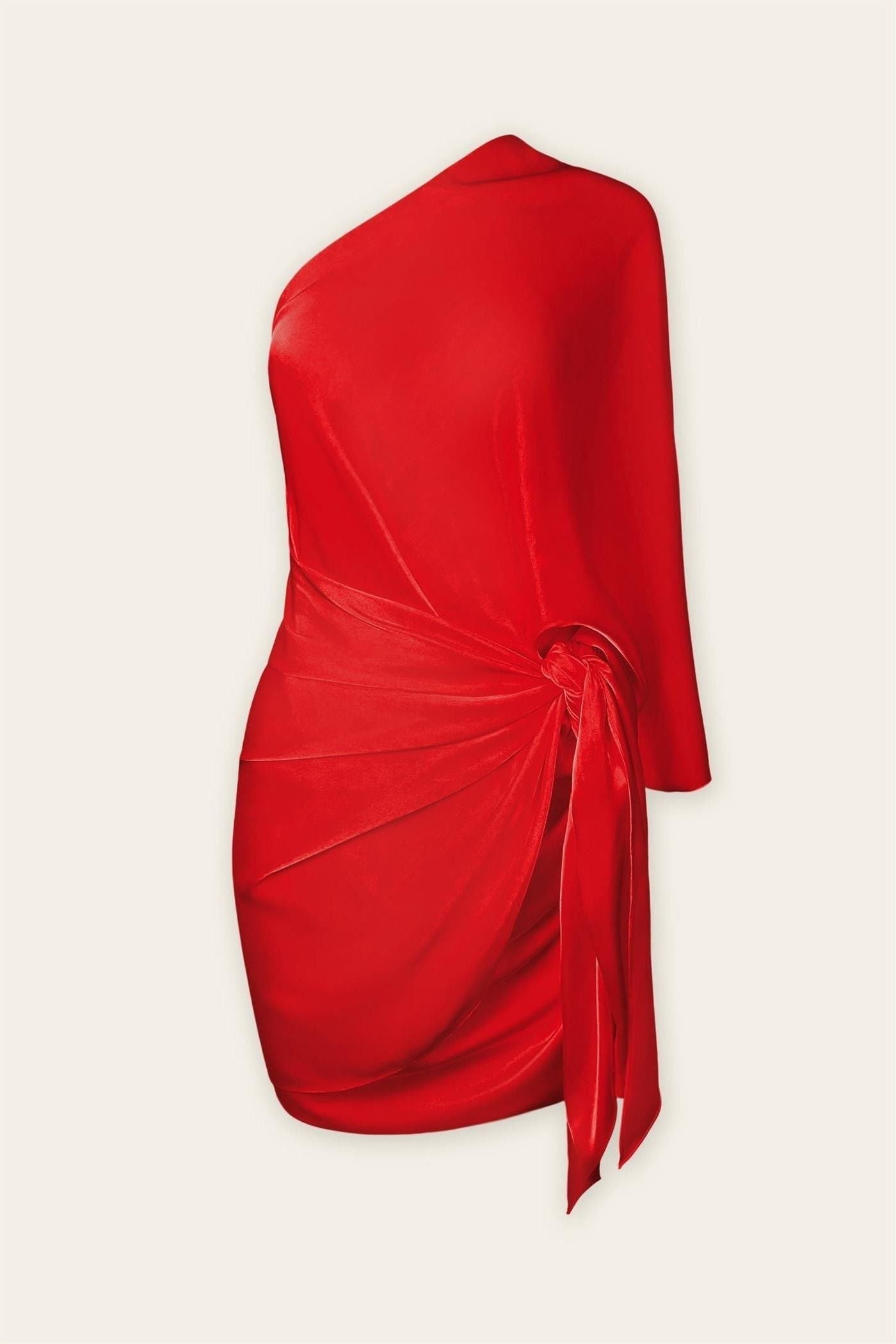 Emily One Shoulder Drape Mini Dress | Swank Boutique