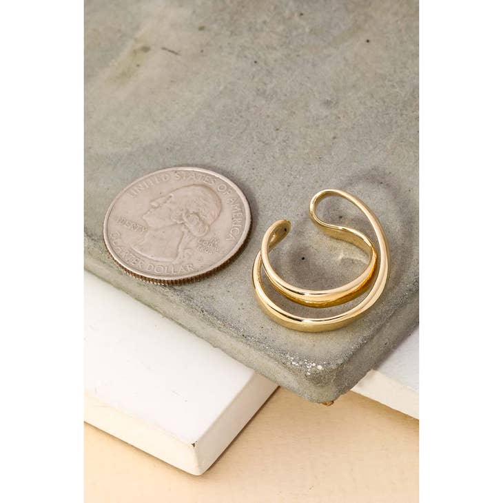 Metallic Double Loop Ring | Swank Boutique
