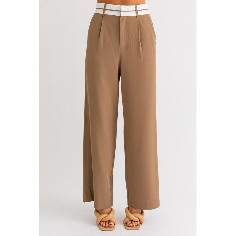 Andi Detail Pleated Wide Leg Pant | Swank Boutique