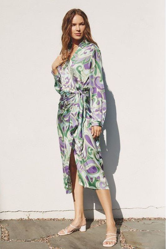 Groovy Girl Midi Shirt Wrap Dress | Swank Boutique