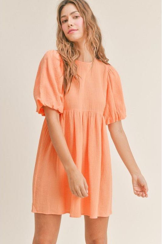 Renee Puff Sleeve Babydoll Dress | Swank Boutique